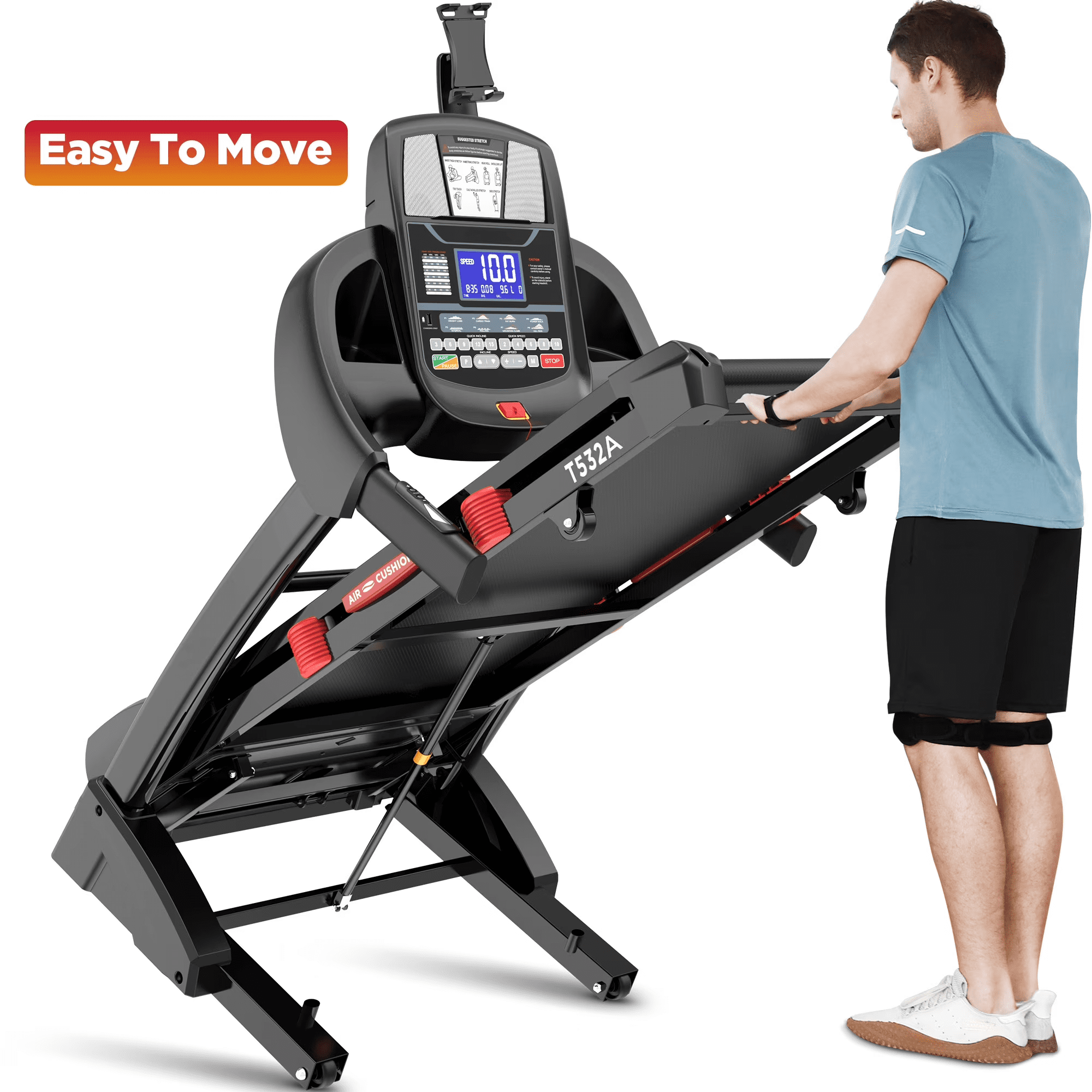 Electric Foldable Treadmill for Home Workout, 5HP Brushless Motor, 20% Auto Incline, 0.6–12 MPH Speed, 51×18 Running Area, Shock Absorbing Deck, APP Connectivity, 400 lbs Support