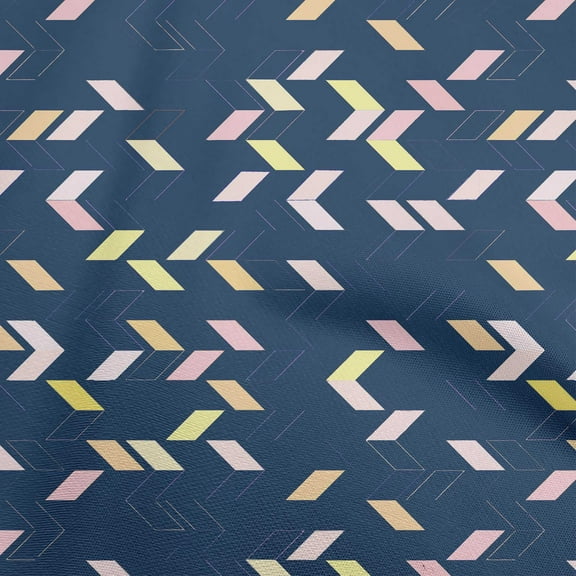 oneOone Georgette Viscose Medium Blue Fabric Geometric Sewing Craft Projects Fabric Prints By Yard 42 Inch Wide-IO