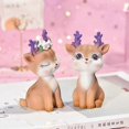 thumbnail image 2 of Deer Figurines Cake Topper - Woodland Animal Doe Fawn Desktop Dec, 2 of 4