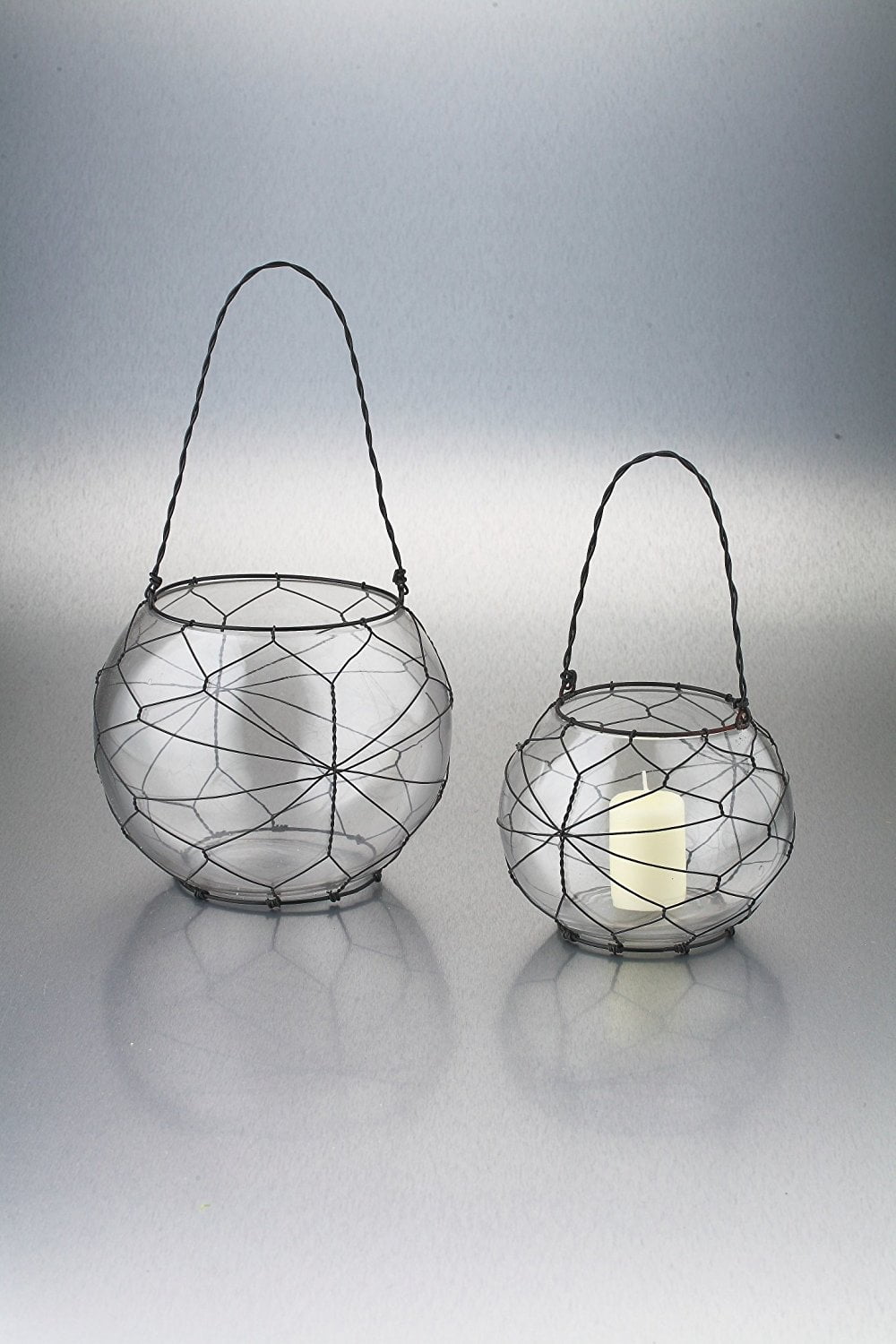 Diamond Star Glass 53008 8.5'Dx6.5' clear Candleholder