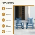 thumbnail image 5 of KINGYES Outdoor Rocking Chair HDPE All Weather Patio Rocker for Porch Garden Lawn, Blue, 5 of 9