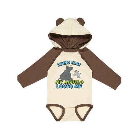 

Inktastic Rhino That My Abuelo Loves Me with Cute Rhinos Gift Baby Boy or Baby Girl Long Sleeve Bodysuit