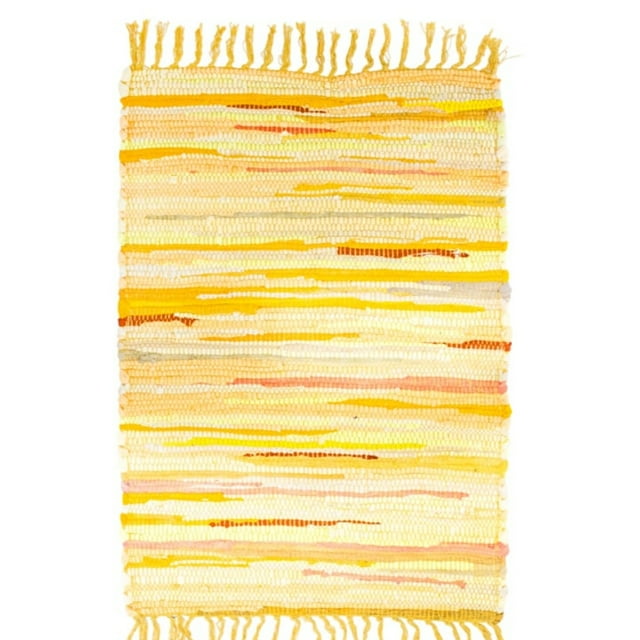 Tapete Alfombra De Entrada Decorativo Artesanal 80x50 Cm Amarillo