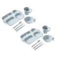thumbnail image 1 of Oleegame 2PC Picnic Trays For Food Baby Home Split Plate Tableware Grid6 Piece White Dinner Plate Set, 1 of 5