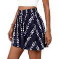 thumbnail image 4 of PRETTYGARDEN Women's Flowy Shorts Summer Fashion Beach Vacation Clothes Casual High Waist Wide Leg Ruffle Shorts, 4 of 8