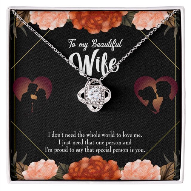 À Ma Femme Spécial Personne Infini Noeud Collier Message Carte