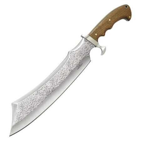 Hibben Master Bushcraft Machete - Rough-Forged Finish 1075 Carbon Steel Blade Cast Stainless Steel Guard Walnut Hardwood Handle - Ideal Tool for Wilderness Survival - 16 3/4 Overall