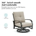 thumbnail image 3 of Ulax Furniture Patio Aluminum Swivel Club Chairs Indoor Outdoor Set of 2 Conversation Seating with Sunbrella Cushions, 3 of 8