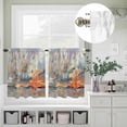 thumbnail image 5 of Kitchen Window Curtains Valance and Tier Set, Summer Oil Painting Art Ocean Beach Rod Pocket Tier Curtain Valance Set, Abstract Seaside Scene Light Filtering Cafe Curtains for Bedroom Living Room, 5 of 9