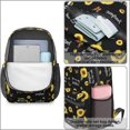 thumbnail image 4 of Sunflower and Butterfly Black Pattern 17" Waterproof Oxford School Backpacks for Teens, S-Shape Padded Straps, for School, Travel, Hiking, Camping, 4 of 5