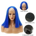 thumbnail image 6 of Unique Bargains Lace Front Wigs for Women 12" Blue Medium Long Straight Hair with Wig Cap, 6 of 6
