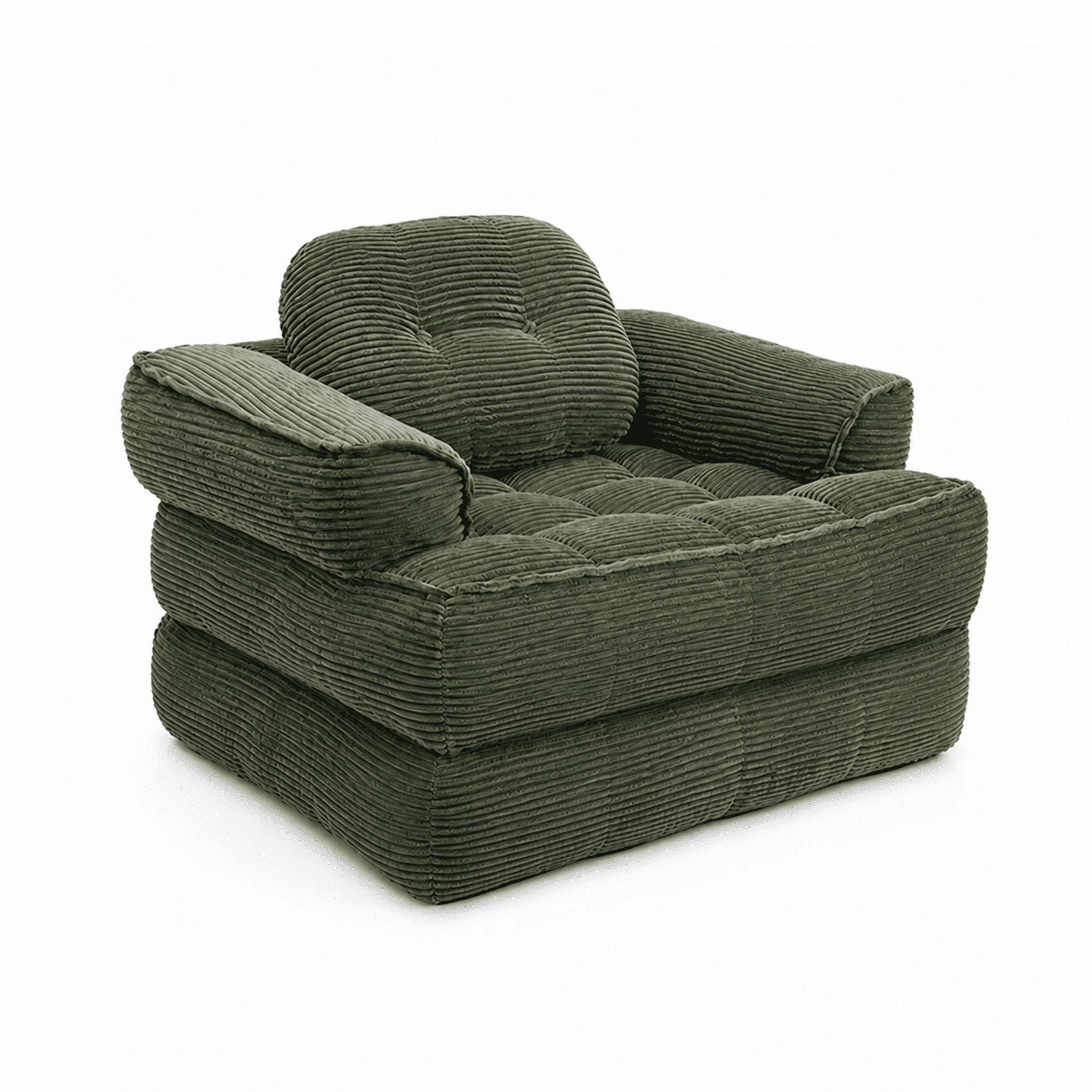 Leumius 70" Folding Sofa Bed,Convertible Single Sofa Bed with Armrest,2-in-1 Corduroy Boneless Foldable Bed with Pillows for Bedroom, Living Room, Homestay, Game Room,Dark Green