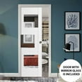 thumbnail image 3 of Sliding French Pocket Door 18 x 84 inches with | Sete 6999 White Silk with Mirror | Kit Trims Rail Hardware | Solid Wood Interior Bedroom Sturdy Doors, 3 of 6