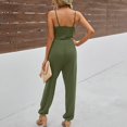 thumbnail image 4 of Aayomet Jumpsuits For Women Women's Rompers V Spaghetti Neck Summer High Jumpsuits Straps Waist Smocked Cutout With Pockets,Green S, 4 of 5