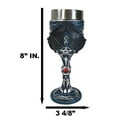 thumbnail image 2 of Vampire Flying Bat Blue With Silver Knotwork Scroll Patterns Wine Goblet Chalice, 2 of 8