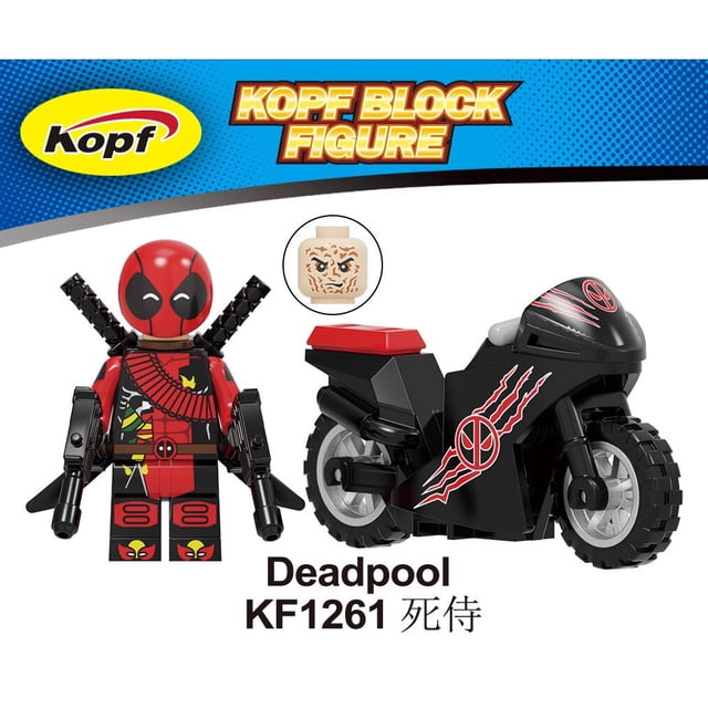 Figuras Lego Minifiguras De Bloques De Construcción Deadpool SpiderMan Ghost Rider Moto