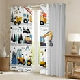 thumbnail image 2 of jejeloiu Modern Bulldozer Crane Black Out Curtains,Construction Vehicles Excavator Curtains Pack of 2 (42x63 Each),Gray White Yellow Bedroom Curtains For Boys Teens,Microfiber Bedroom Decor, 2 of 6