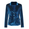 thumbnail image 6 of GRACEART Women Vintage Velvet Blazer Jacket V-Neck Work Office Suit Slim Fit Slit Blazer Long Sleeves Fashion Jackets, 6 of 6