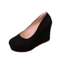 thumbnail image 2 of DIVVce Wedges Heels For Women Round Toe Slip On With Platform Wedge Footwear For Casual And Dressy Daily Occasions, 2 of 8