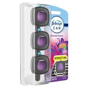 Febreze Car Air Freshener Odor-Fighting Car Vent Clip, Gain Moonlight Breeze, 3 Count