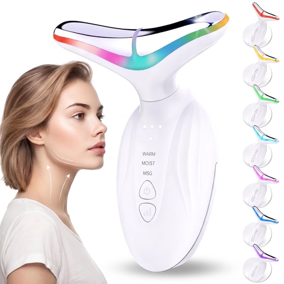 MQ 7 Color Face Massager Tool,Neck and Facial Sculpting Electric Tools,4 Modle Facial Toning Device,GentleMultifunctional Face Lift Device for Skin Care