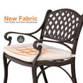 thumbnail image 5 of Nuu Garden 3-Piece Cast Aluminum Garden Patio Bistro Set,Patio Bistro Furniture Set with Cushions,Outdoor Bistro Set, Black with Gold Speckles and White, 5 of 9