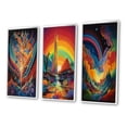 thumbnail image 3 of Designart "Visionary Rainbow Mystery Landscapes" Abstract Landscape Framed Wall Art Set Of 3 - Multicolor Abstract Landscapes Frame Gallery Set For Office Decor, 3 of 6