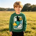 thumbnail image 2 of FYDUU Toddler Boys Sweatshirt Cartoon Embroidery Long Sleeve Pullover Tops for Kids Crewneck Sweatshirts Comfort Back To School Wear 7-8 Years, 2 of 4