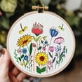 thumbnail image 4 of 4 Sheets 11.7x8.3inch Colorful Wildflowers Butterfly Stick and Stitch Water Soluble Stabilizer Hand Embroidery for DIY Sewing Embroidery Adhesive Hand Sewing Stabilizers Non-Woven Fabric, 4 of 7