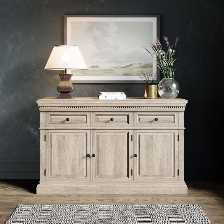 Maven Lane Theo Traditional Wooden Sideboard in Antiqued White