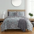 thumbnail image 2 of VCNY Home Belinda 9-Piece Aqua/Grey Medallion Bed in a Bag, Full, 2 of 11