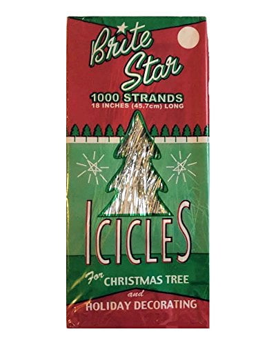 New Holiday Time Silver 18 Inch Christmas Icicle Tinsel 1000 Strands Per Box
