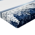 thumbnail image 2 of Ambesonne Christmas Fitted Sheet, Yule Winter Border, King Size, Dark Blue White, 2 of 3