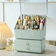 thumbnail image 3 of EDOEMSE Modern Makeup Storage, Waterproof and Dustproof Makeup Organizer and Storage Cosmetics Organizer Box for Countertop with Lid & Drawers, Green, 3 of 6