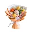thumbnail image 3 of Regalo del día de la madre de flores artificiales de punto, ramo de flores de ganchillo de escritorio hecho a mano, flores tejidas para mamá, estante Papel de regalo naranja, 3 of 9