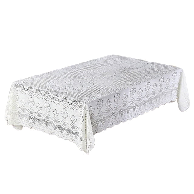 Btomtd Table Cloths With Fringe Decorative Cover Sofa Cover For Tables 55x55 Inch Washable Table Cover Sqaure Table Cloth For Wedding Party Machines Washable, White