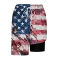 thumbnail image 5 of Chiccall Mens Shorts Independence Day Flag Printed Shorts Elastic Waist Drawstring Summer Beach Swim Trunks with Pockets, 5 of 6