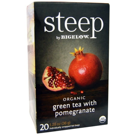 (3 Boxes) Steep, Organic Green Tea with Pomegranate, Tea Bags, 20 (Best Organic Green Tea Bags)