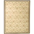 thumbnail image 1 of Due Process Stable Trading Tapis Rond Aubusson Rouen Ivoire & Denim, 8 x 8 Pieds, 1 of 1