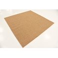 thumbnail image 2 of Unique Loom Modern Collection Striped Casual Transitional Indoor and Outdoor Flatweave Square Rug, 6 Feet, Light Brown/Beige, 2 of 5
