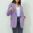 thumbnail image 2 of CharmCyan Women’s Open Front Casual Blazer Jacket with Lapel Collar and Long Sleeves for Office Business and Daily Wear Light Purple L, 2 of 2