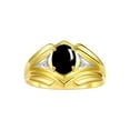thumbnail image 1 of RYLOS Men's Rings 14K Yellow Gold Rings Classic Designer Style 9X7MM Oval Gemstone &  Diamond Ring Cabochon Onyx October Birthstone Rings For Men Size 12, 1 of 7