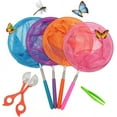 thumbnail image 1 of Qucyy 4 Packs Filet Télescopique pour Papillon avec Attrape-Papillon Gratuit et Pinces à Papillon, Parfait pour Attraper les Insectes Petits Poissons, Extensible jusqu'à 34 Pouces, 1 of 5