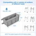 thumbnail image 4 of KitchenKey Upgraded Walker Basket with Cup Holder, Foldable Walker Bag with Large Capacity & Never Tipping Over, Not Fit for Rollator - Grey, 4 of 14