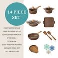thumbnail image 4 of The Pioneer Woman Prairie Signature 14-Piece Cast Aluminum Cookware Set, Brown, 4 of 17