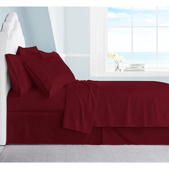Swift Home Luxury Bedding Collection, Ultra-Soft Brushed Microfiber 6-PC Bed Sheet Sets, Extremely Durable - Easy Fit - Wrinkle Resistant - (Includes 2 Bonus Pillowcases), California King, Burgundy Burgundy California King