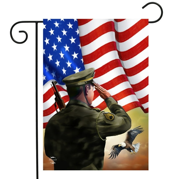 Briarwood Lane Saluting Soldier Garden Flag