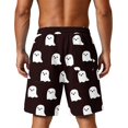 thumbnail image 5 of Sewkxo Men's Halloween Haunted House Printed Cotton Pajama Shorts Comfort Elastic Waist Night Sleep Shorts,Black L, 5 of 5