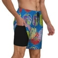 thumbnail image 2 of Uemuo Colorful floral Pattern Mens Swim Trunks Quick Dry Board Shorts with Mesh Lining, Stretch Beach Shorts Quick Dry No-Chafing Board Shorts-Large, 2 of 6