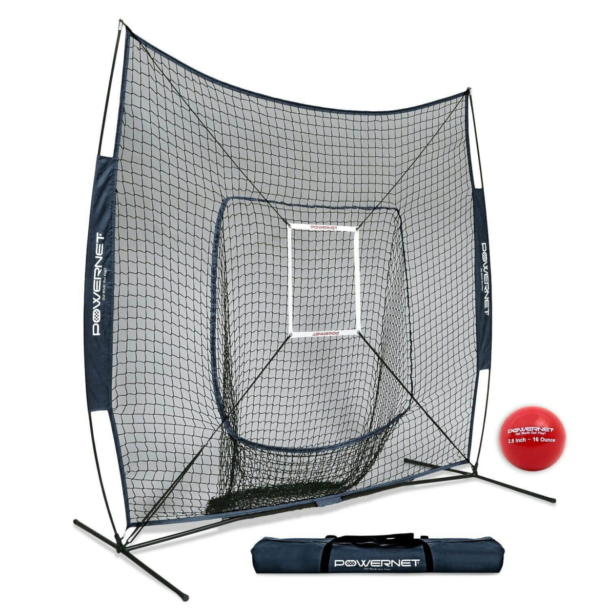 DLX 7x7 Baseball Softball Hitting Net + Weighted Heavy Ball